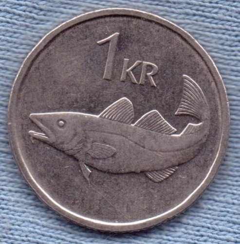 Islandia 1 Krona 1994 * Bacalao * Gigante *