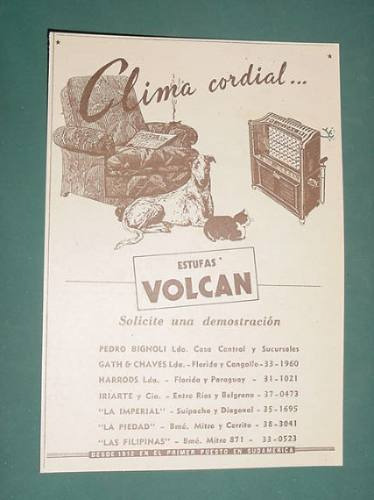 Publicidad Grafica Antigua Volcan Estufas Clima Cordial