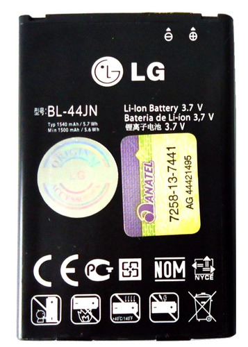 Bateria LG Bl-44jn X350 E400 E415 E435 E612 E615 C397 A395