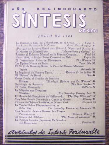 Revista Sintesis Nº 155 * Julio De 1944 *