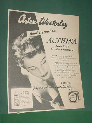 Publicidad Artez Westerley Acthina Crema Fluida Nutritiva