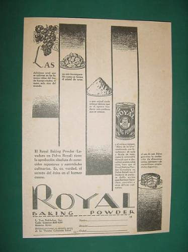 Publicidad Polvos Royal Lata Van Bokkelen Caseros Cocina