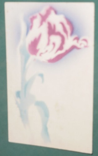 Postal Postcard Deco Antigua Stencil Flores Plantas Motiv 2