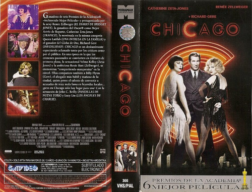 Chicago Vhs Richard Gere Zeta Jones Renee Zellweger Musical