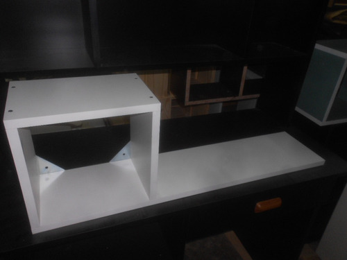 Estante Cubo Doble En Melamina Con Soportes