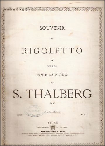 Souvenir De Rigoletto _ Verdi / Thalberg - Antigua Partitura
