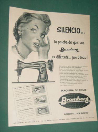 Publicidad Maquina De Coser Bromberg Portatil Frunce Borda