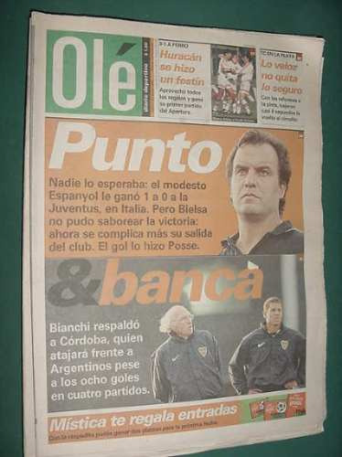 Diario Ole 22/8/98 Espanyol Juventus Estudiantes All Boys