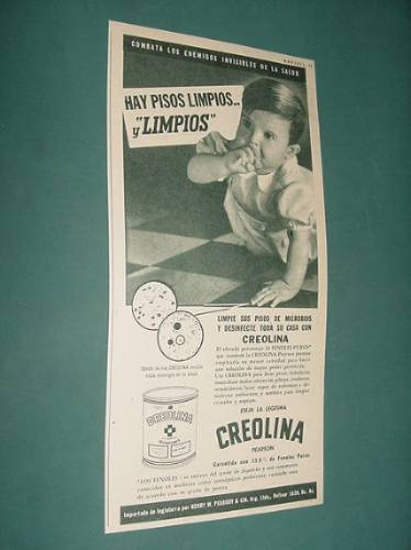 Publicidad- Creolina Pearson Desinfectante Con Fenoles Puros
