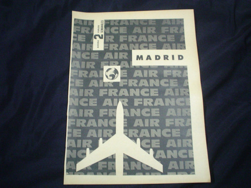 Air France Antigua Publicidad 1961 Madrid Linea Aerea Avion