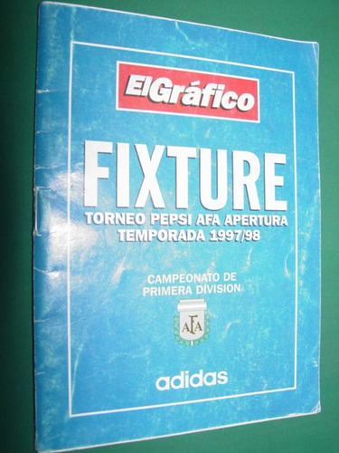 Fixture Futbol Torneo Primera Divison Afa Apertura 1997/98