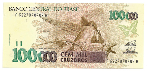 Brasil  C-229, 100.000 Cruzeiros 1993 Primeira Série 6227 Fe