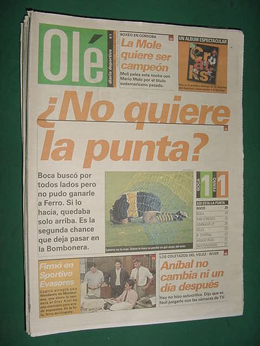 Diario Ole 21/11/97 Banfield Talleres Boca Ferro Chilavert