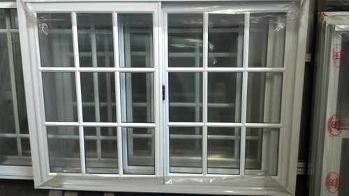 Ventana Aluminio Blanco Vidrio Repartido 150x110