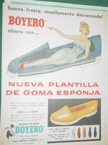 Publicidad Clipping Zapatillas Boyero Plantilla Goma Esponja