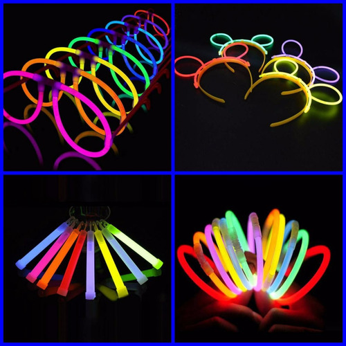 Kit Fiesta Glow Neón Gafas Pulseras Diademas 120 Artículos