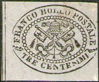 Estados Pontificios (italia) Sello Nuevo Falsificación 1867