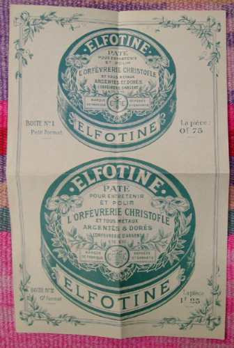 Elfotine Folleto De Publicidad Francesa Christofle 1900 B3