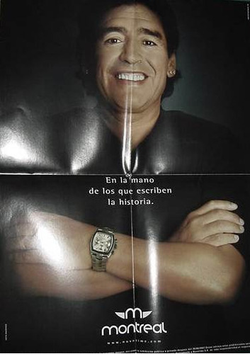Publicidad Relojes Montreal Poster Diego Armando Maradona