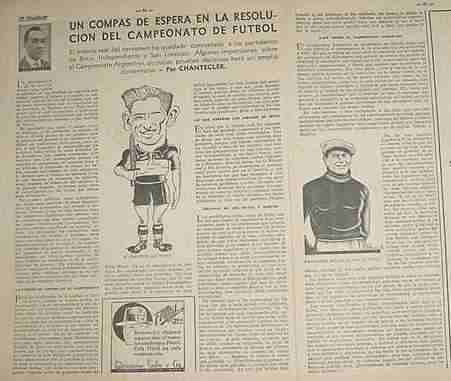 Clipping Futbol Chantecler Nota Campeonato Futbol 1935