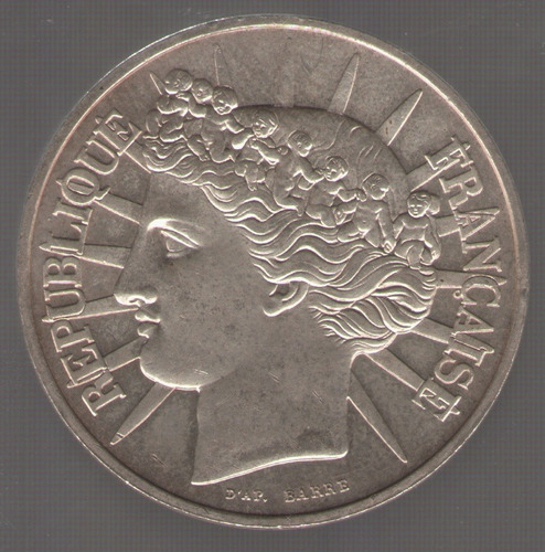 Francia 100 Francos 1988 Plata  S/c
