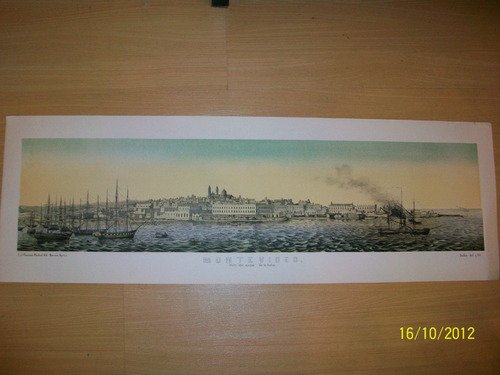 Montevideo Litografía. Vista Panorámica La Ciudad