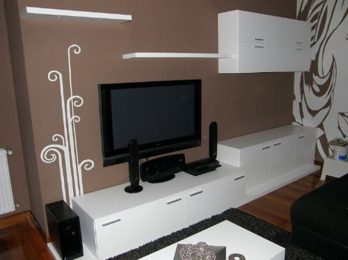 Modulo Mesa Lcd Plasma Dvd Mas Vajillero Repisa Colgante