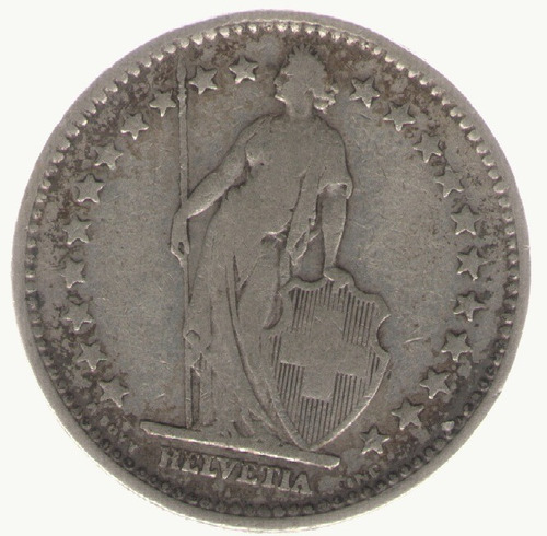 Suiza 2 Francos 1894 A Plata Mb