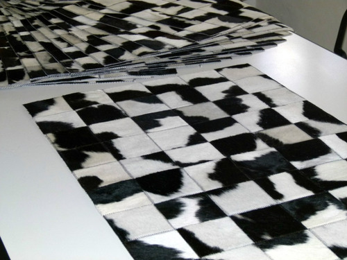 Imagen 5 de 6 de Alfombra Patchwork Cuero Vaca Con Pelo En 1.0m X 0.6m