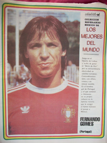 Lamina De La Revista Solo Futbol Fernando Gomes - Portugal