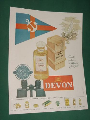 Publicidad Devon Colonias Fijador Talco Antisudoral Locion