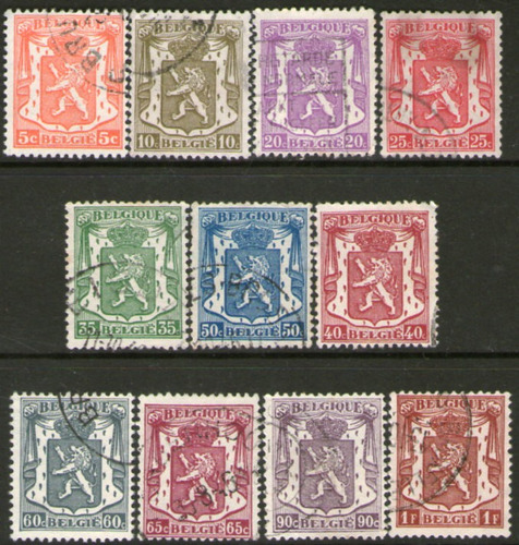 Bélgica Serie No Completa X 11 Sellos Usados León Años 1936+