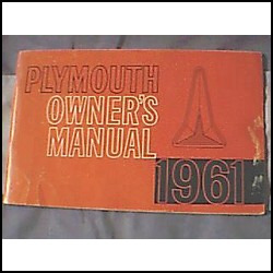 Antiguo Libro Manual 100% Original De Usuario: Plymouth 1961