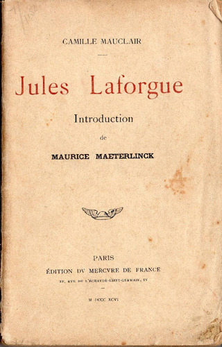 Jules Laforgue Essai - Camille Mauclair (en Francés) (x)