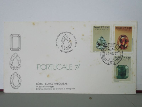 Envelope Fdc - Portucale 77 - Série Pedras Preciosas - 1977