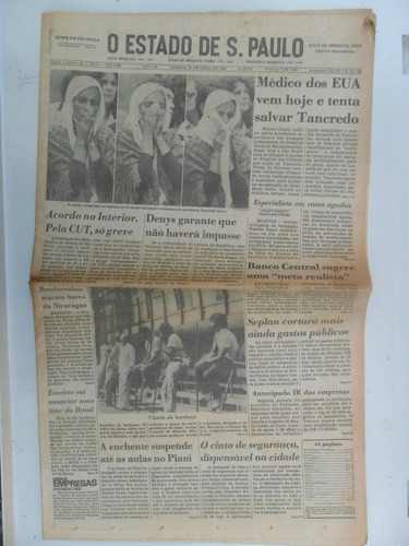 Jornal O Estado De S. Paulo - 20 De Abril De 1985