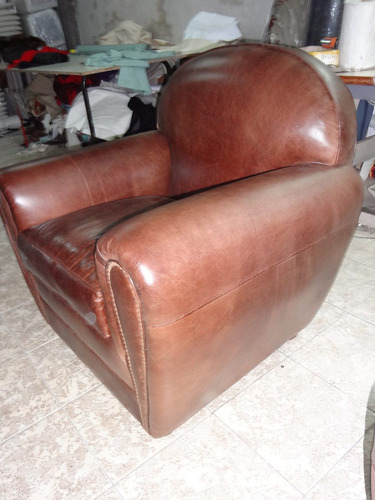 Sillones En Par Cuero Quebrado T/restoration Hardware Unicos