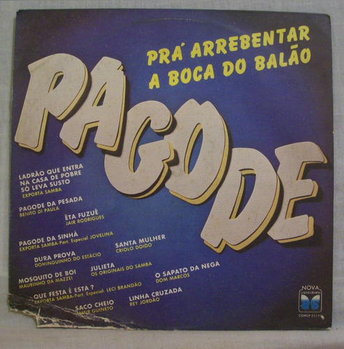 Lp Pagode Prá Arrebentar A Boca Do Balão - Copacabana - 1986