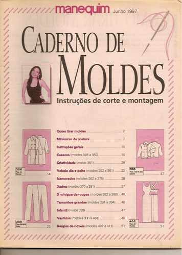 Caderno De Moldes Manequim - Ed.450 Junho 1997