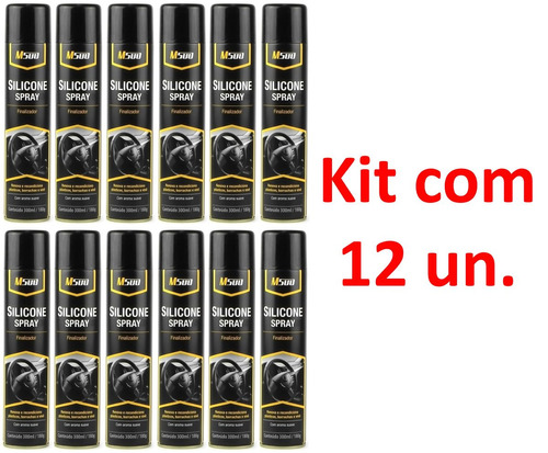 Kit Com 12 Frascos De Silicone Em Spray 300ml M500
