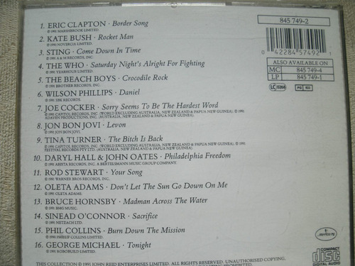 Two Rooms-celebrating Songs Of E.john & B.taupin-cd Europeu (Usado)