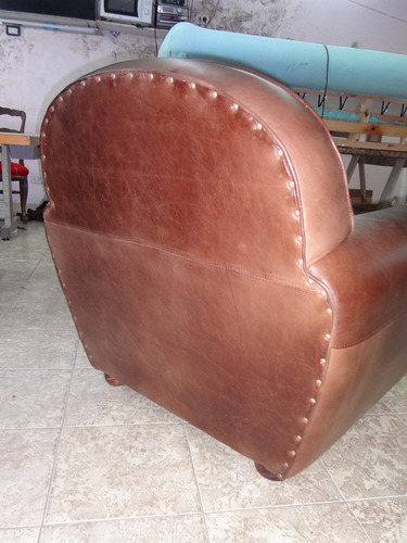 Sillones En Par Cuero Quebrado T/restoration Hardware Unicos