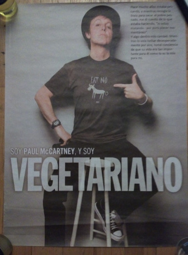 Paul Mccartney Poster Soy Vegetariano Beatles Lennon Starr