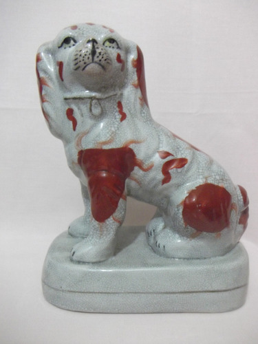 B. Antigo - Cachorro Em Porcelana Tailandesa Pintado A Mão