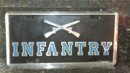 Placa Automotiva Decoração Infantaria Infantry