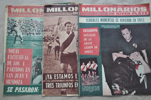 Lote X 3 Rev Millonarios River Plate 1965 N 30 31 47 Futbol