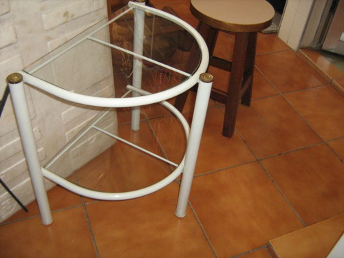 Mesa De Canto De Sala De Vidro Estrutura Tubular