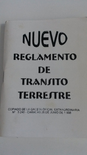 Libro Reglamento De Transito Terrestre (Usado)