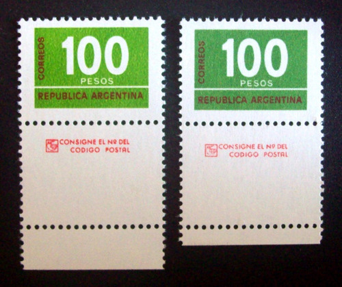 Argentina Gj1733acj X 2 Cifra 100 Mate Comp Color Mint L1977