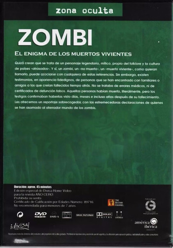 Dvd Zombi El Enigma De Los Muertos Vivientes Zona Cero (Usado)